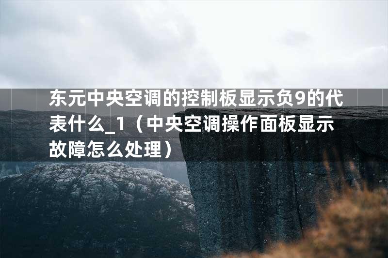 东元中央空调的控制板显示负9的代表什么_1（中央空调操作面板显示故障怎么处理）