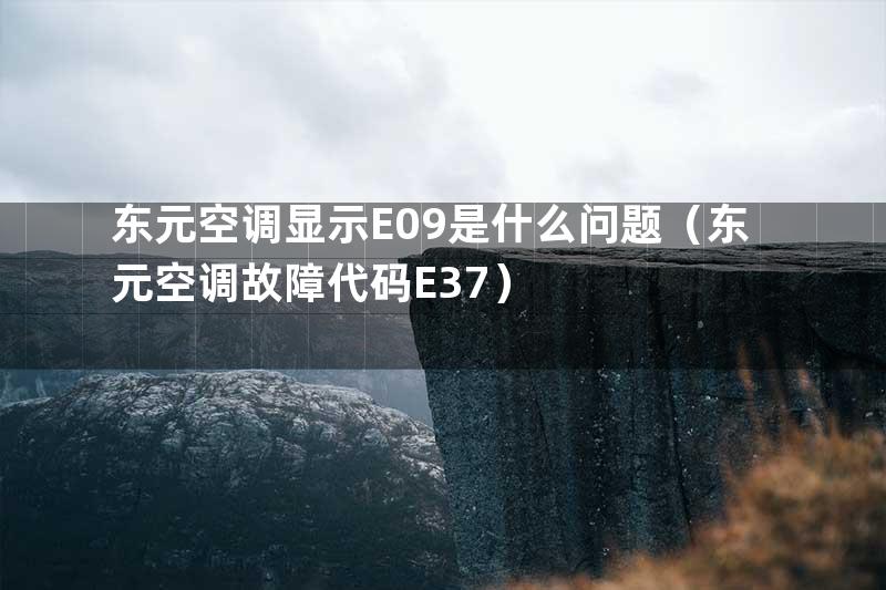 东元空调显示E09是什么问题（东元空调故障代码E37）
