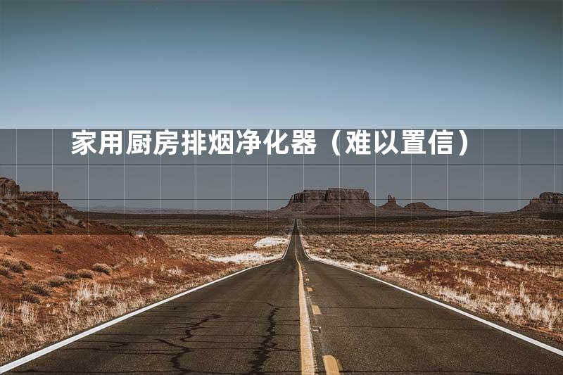 家用厨房排烟净化器（难以置信）