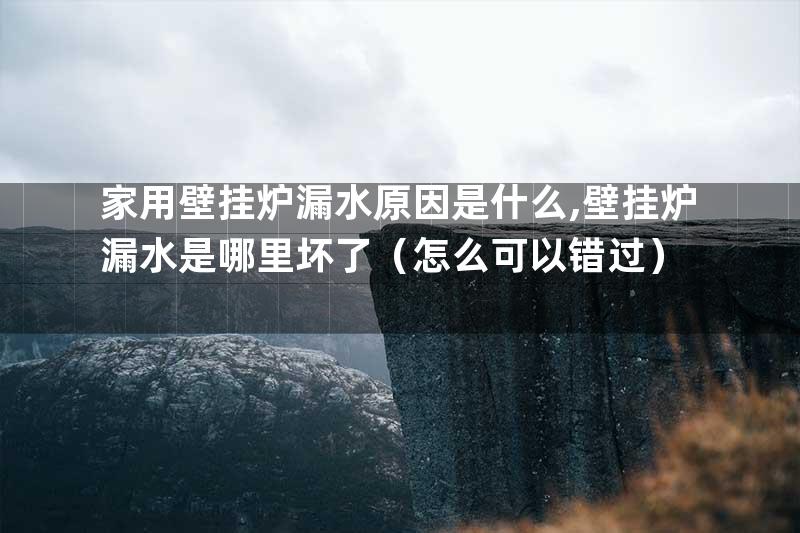 家用壁挂炉漏水原因是什么,壁挂炉漏水是哪里坏了（怎么可以错过）