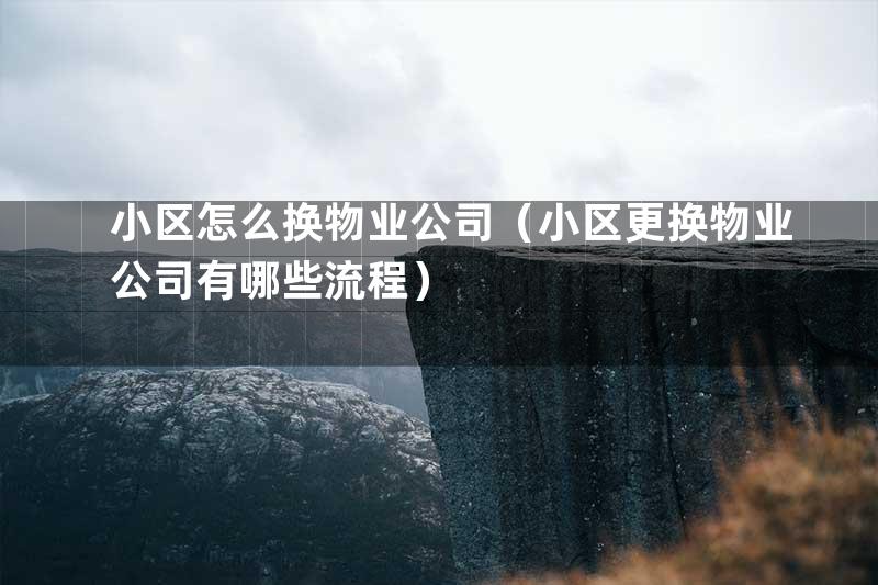 小区怎么换物业公司（小区更换物业公司有哪些流程）