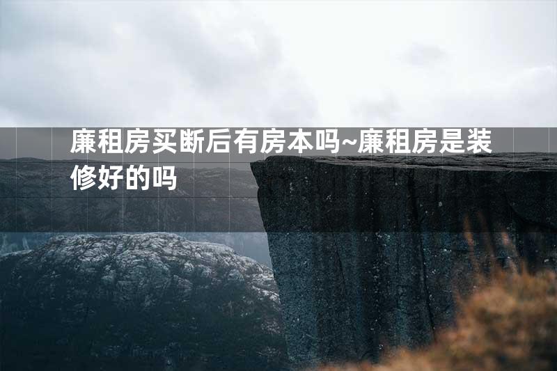 廉租房买断后有房本吗~廉租房是装修好的吗
