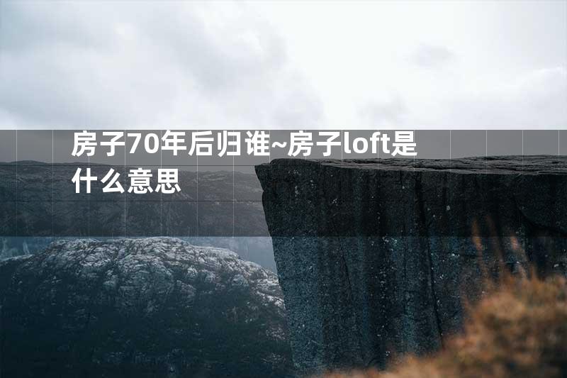 房子70年后归谁~房子loft是什么意思